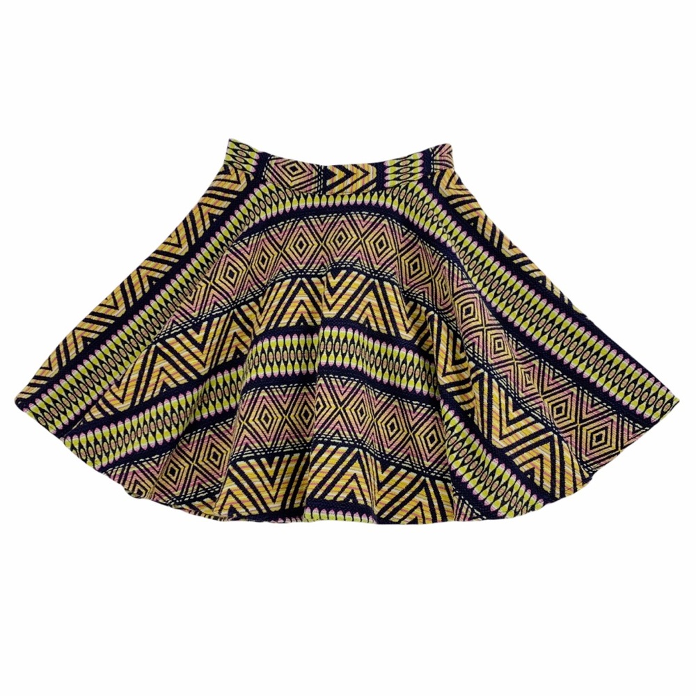 Full Circle Skirt in Bold Colors and Geometric Print